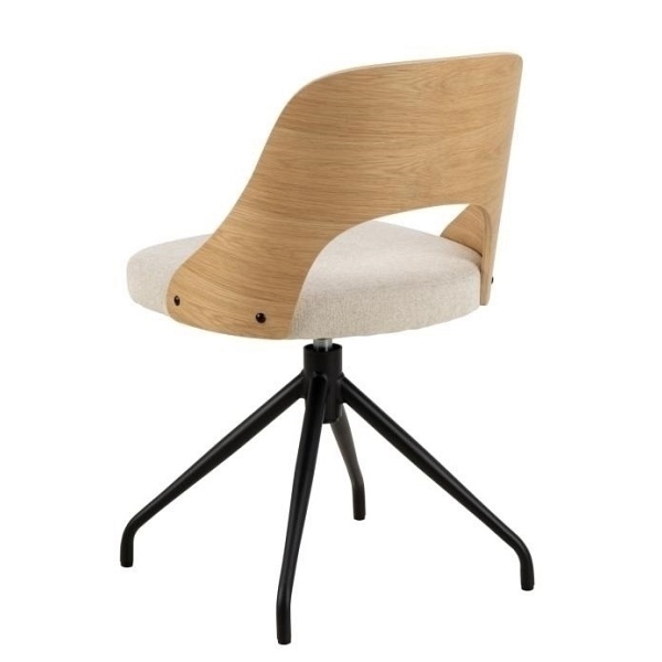 Krzesło Lucy dąb/ beżowe obrotowe - ACTONA